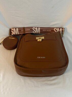 Large Steve Madden Oatmilk Crossbody Bag Purse Branded Detachable Pouch #4074
